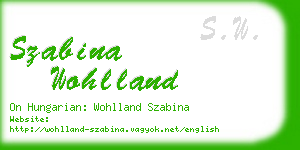 szabina wohlland business card